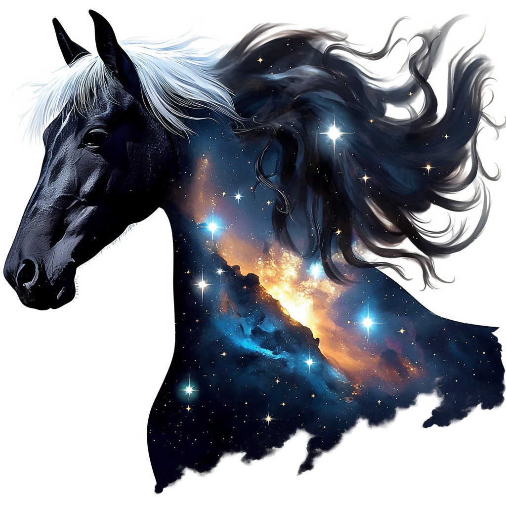 Majestic Galaxy Horse Heat Transfer Print