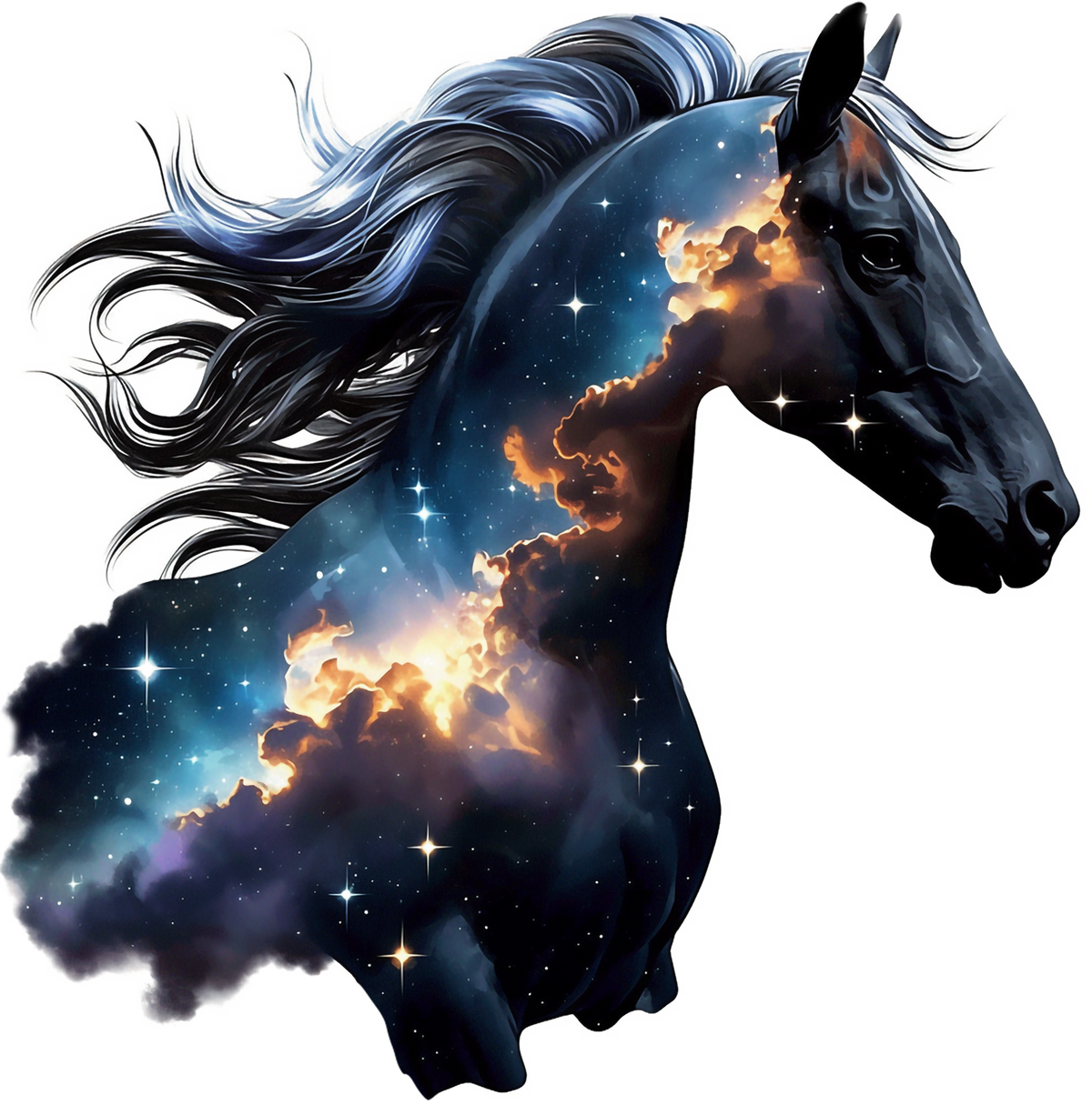 Majestic Galaxy Horse Heat Transfer Print
