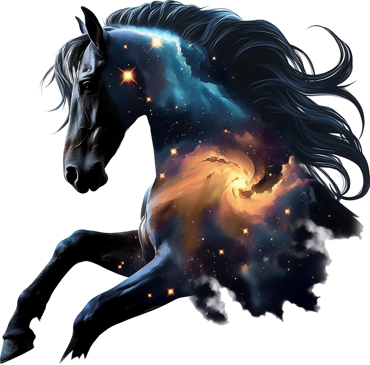 Majestic Galaxy Horse Heat Transfer Print