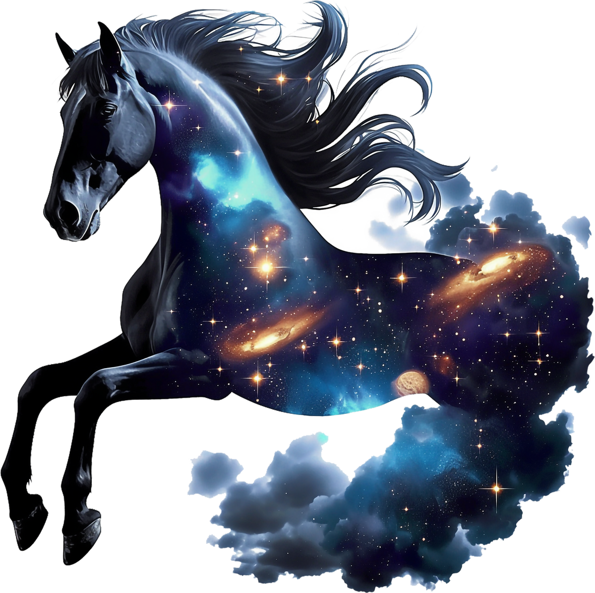Majestic Galaxy Horse Heat Transfer Print