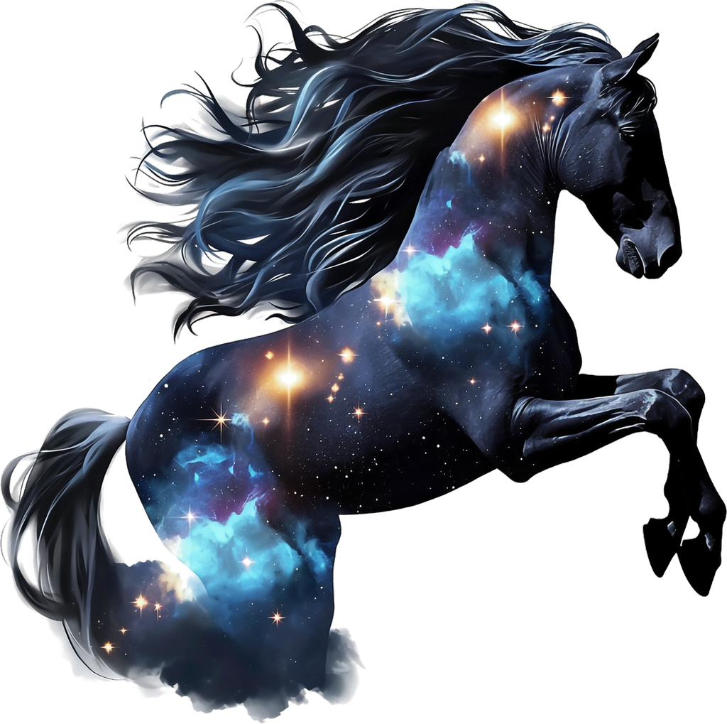 Majestic Galaxy Horse Heat Transfer Print