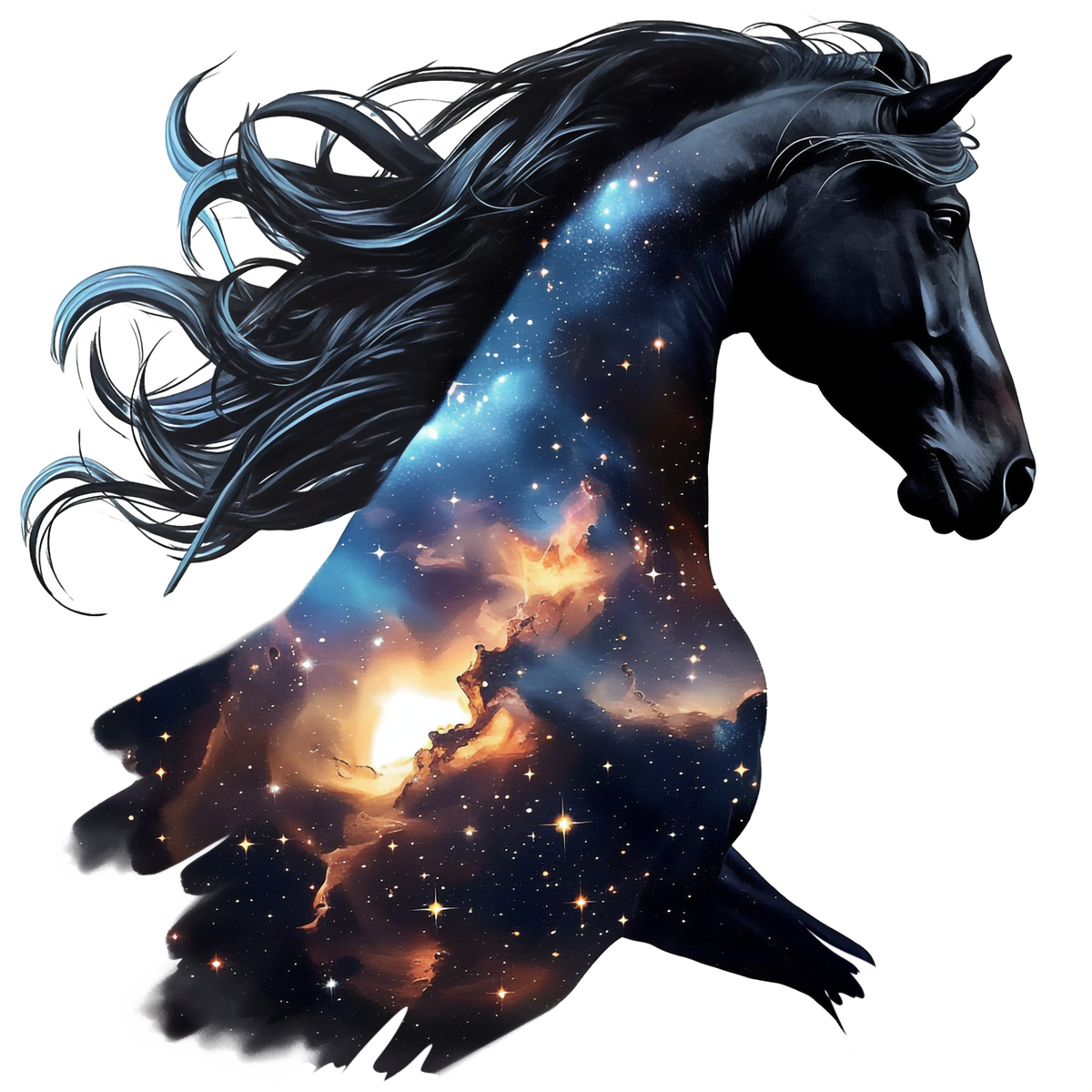 Majestic Galaxy Horse Heat Transfer Print