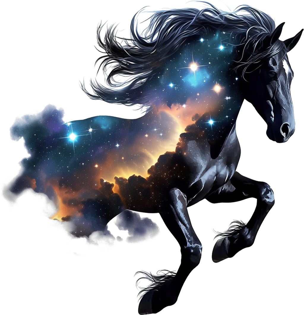 Majestic Galaxy Horse Heat Transfer Print