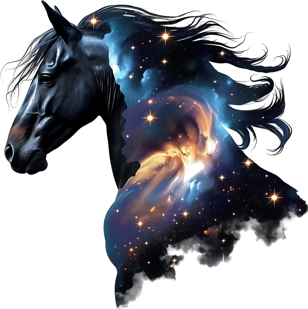 Majestic Galaxy Horse Heat Transfer Print