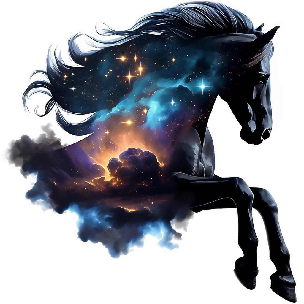 Majestic Galaxy Horse Heat Transfer Print