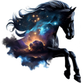 Majestic Galaxy Horse Heat Transfer Print