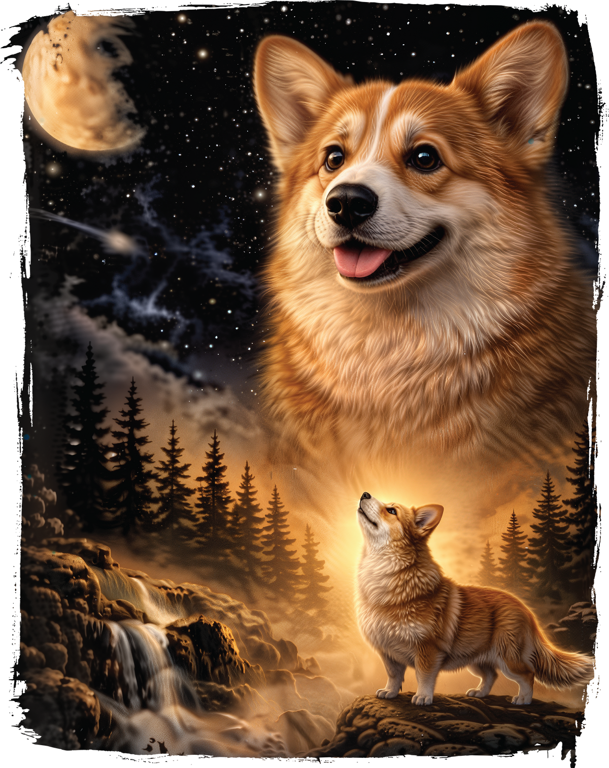 Animals By Moonlight Heat Transfer Print for Custom Apparel Designs