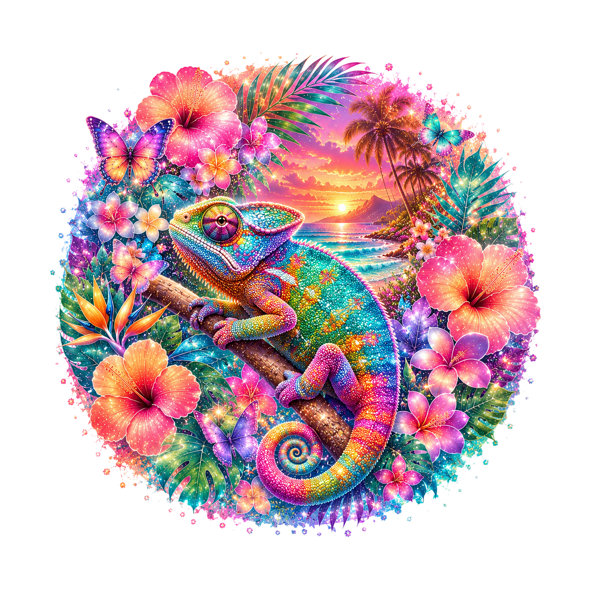 Tropical Reptiles Graphic T-shirt S-5X
