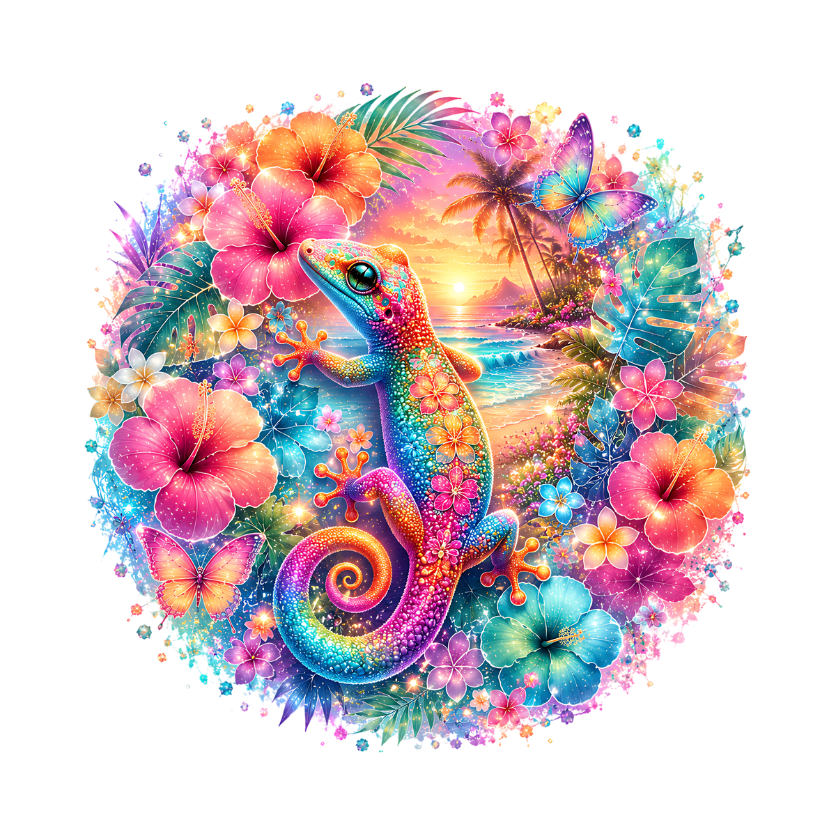 Tropical Reptiles Graphic T-shirt S-5X