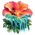 Tropical Hibiscus Heat Transfer Ready to Press
