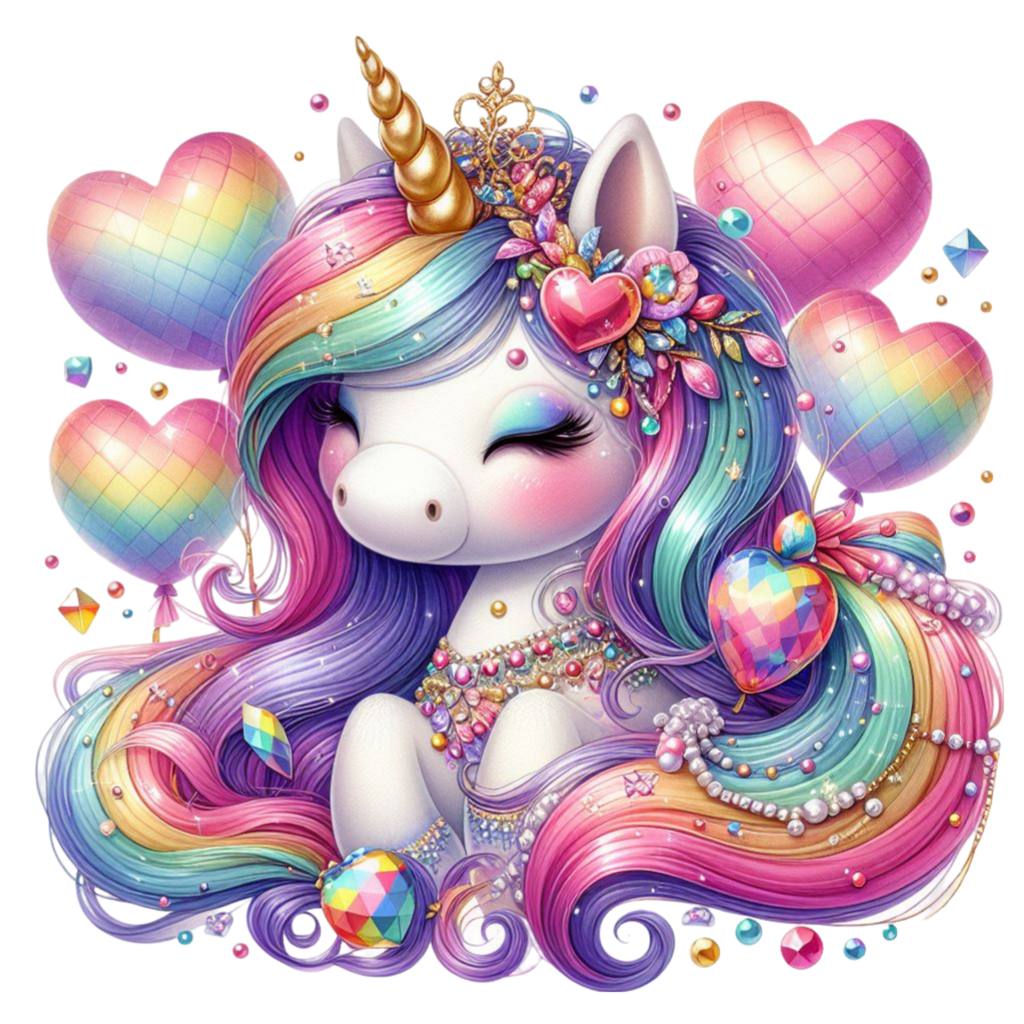 Unicorn Rainbow Balloons Heat Transfer