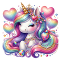 Unicorn Rainbow Balloons Heat Transfer
