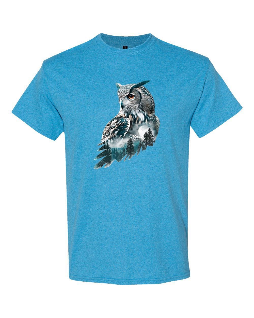 Owl Double Exposure Graphic T-shirt S-5X