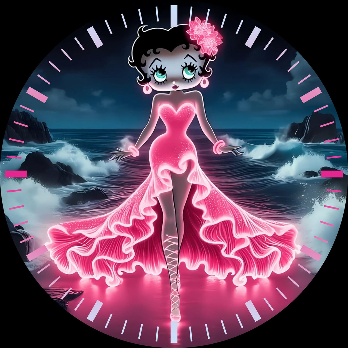 Betty Boop UV Printed MDF Wall Clock