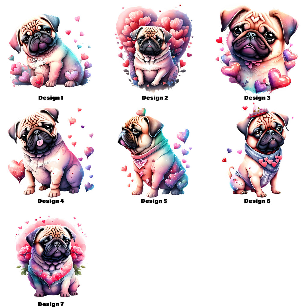 Luv Pugs Heat Transfer
