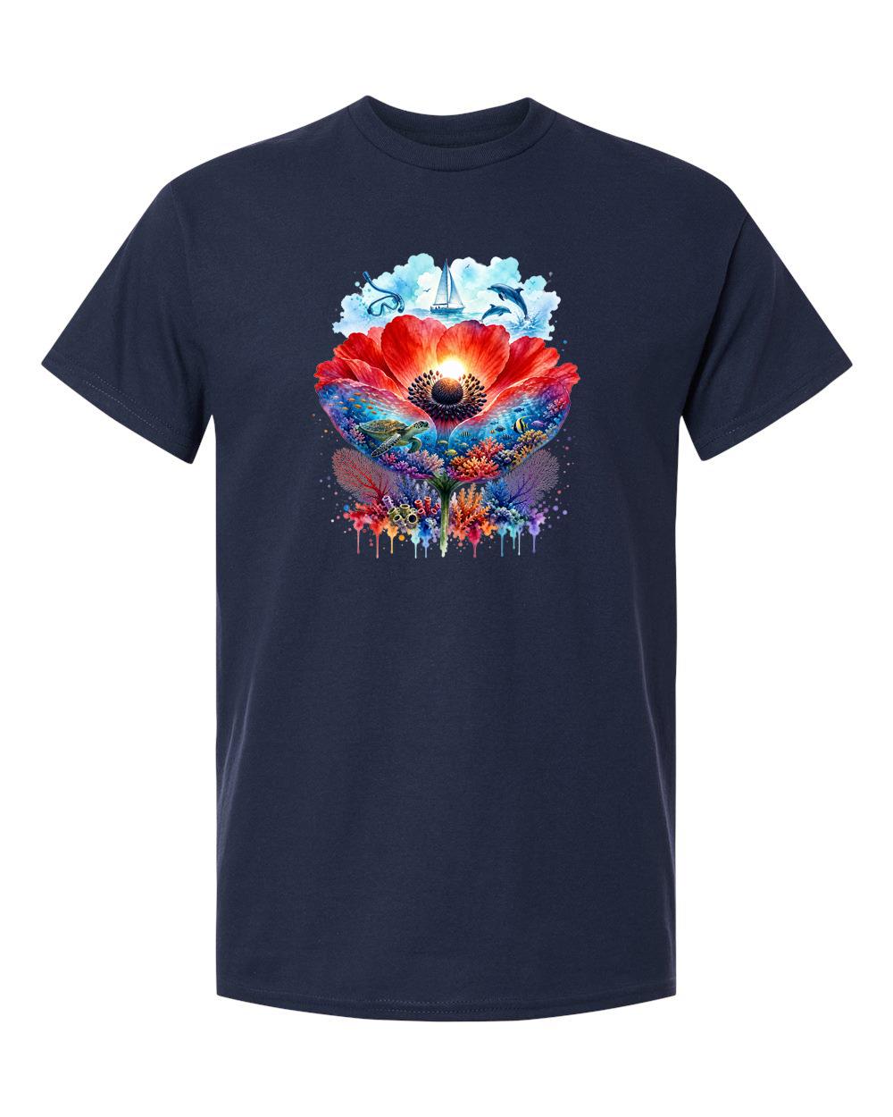 Double Exposure Floral Graphic T-shirt S-5X