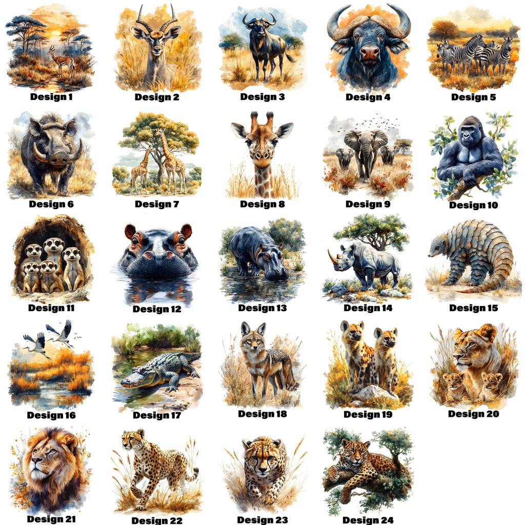 African Safari Animals Heat Transfer