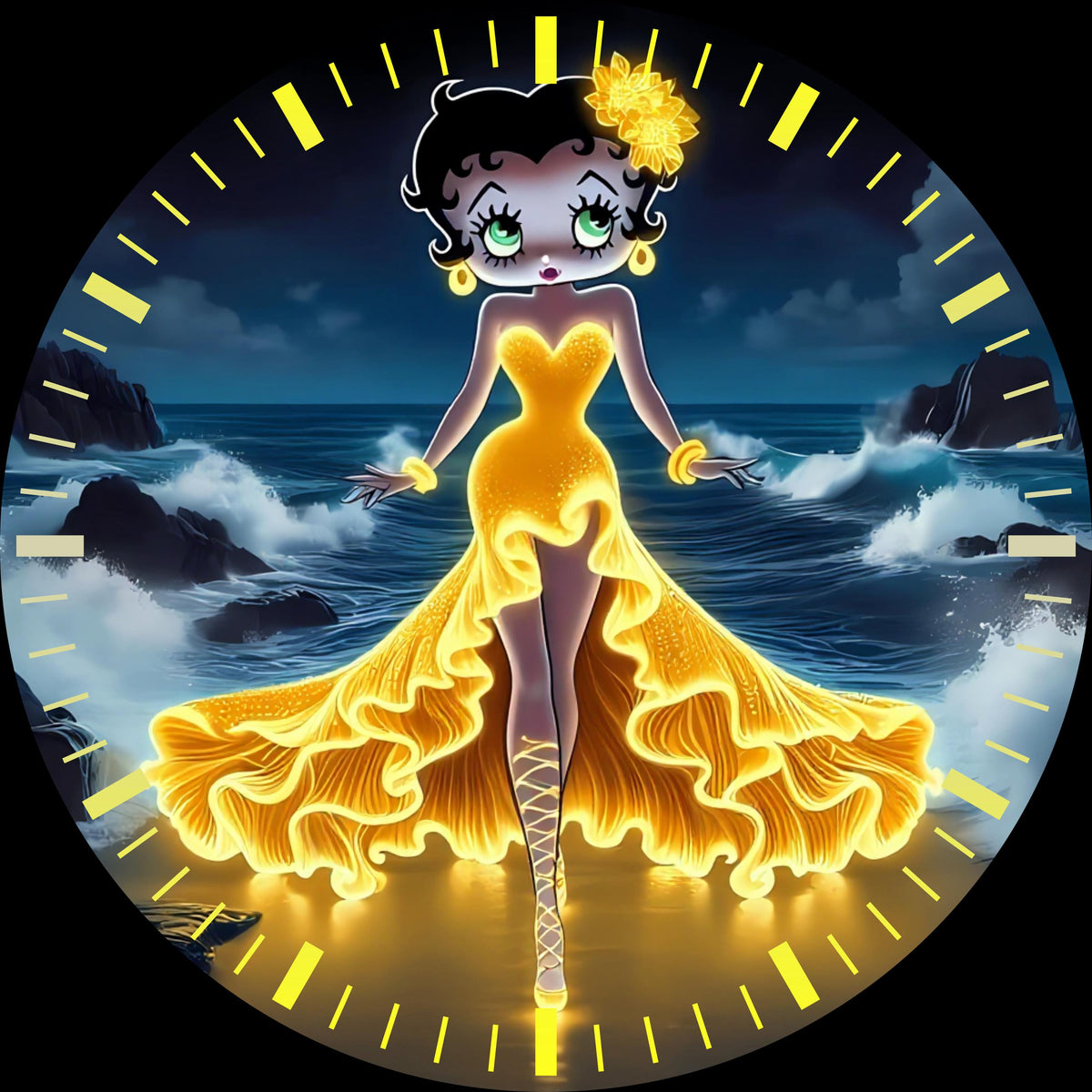 Betty Boop UV Printed MDF Wall Clock