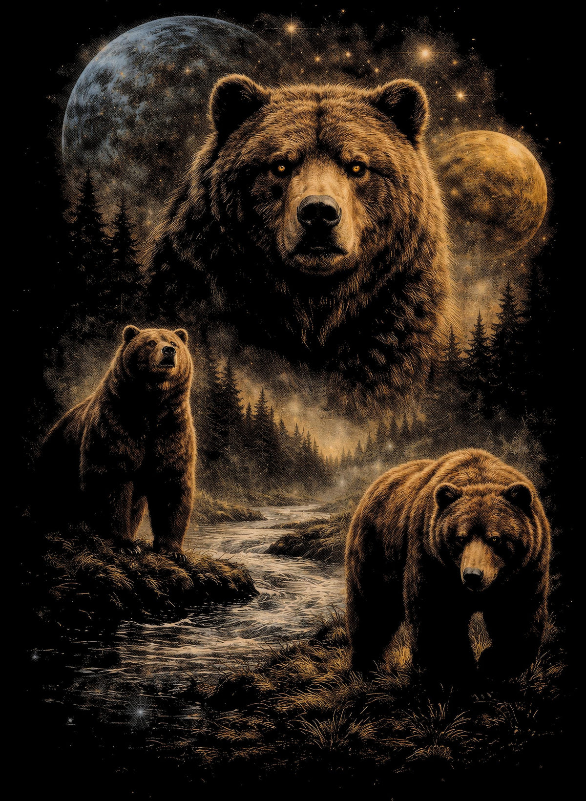 Wildlife Designs Graphic T-shirt S-5X Black Only