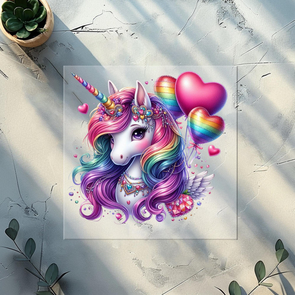 Unicorn Rainbow Balloons Heat Transfer