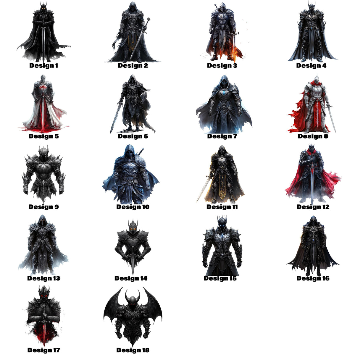 Evil Gothic Knights Heat Transfer