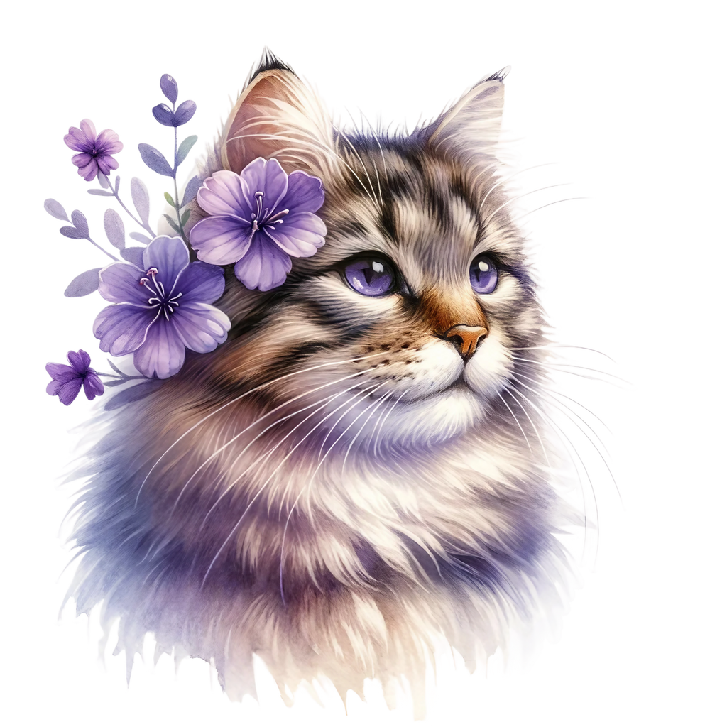 Floral Cats DTF Transfer