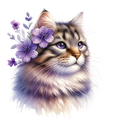 Floral Cats DTF Transfer
