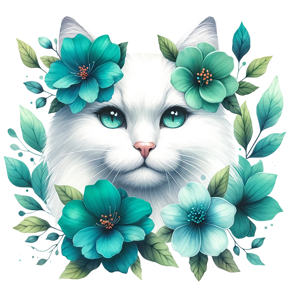 Floral Cats Heat Transfer