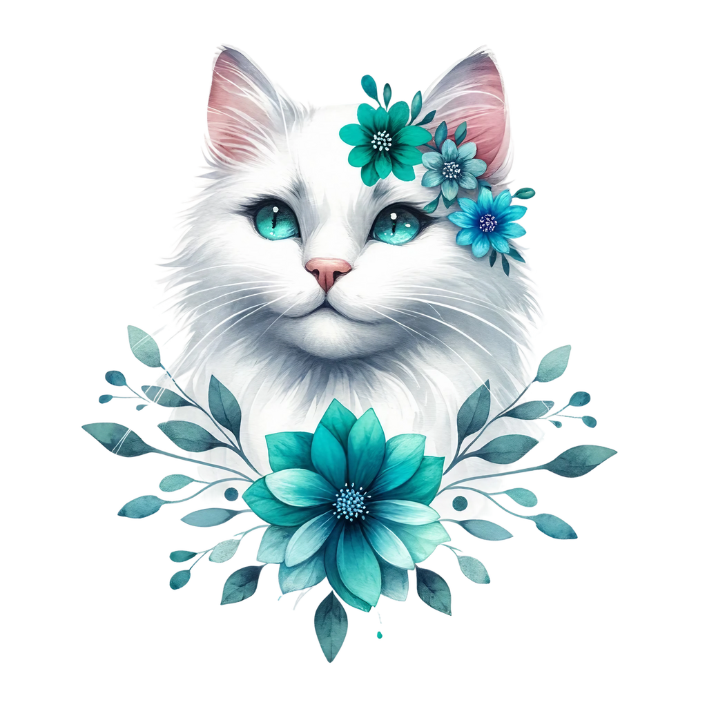 Floral Cats Heat Transfer