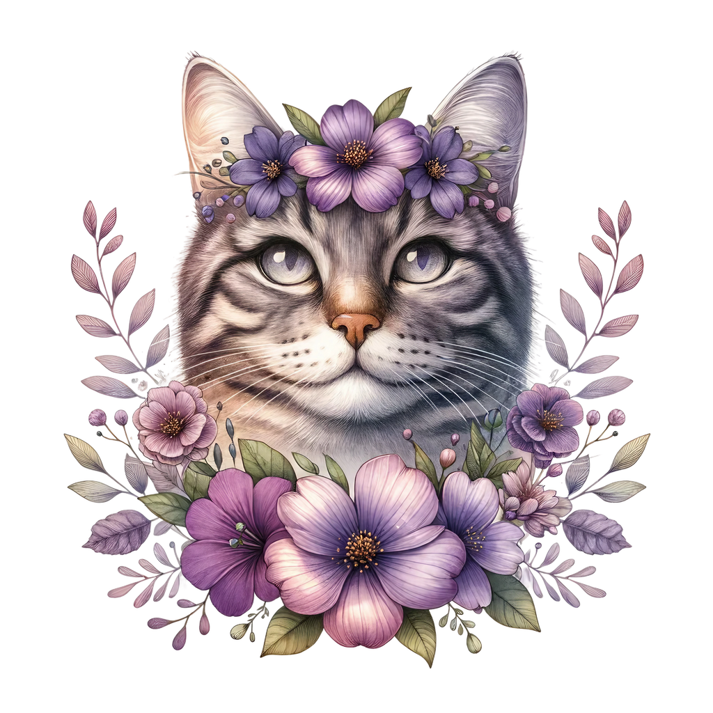 Floral Cats Heat Transfer