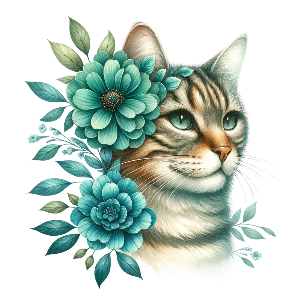 Floral Cats Heat Transfer