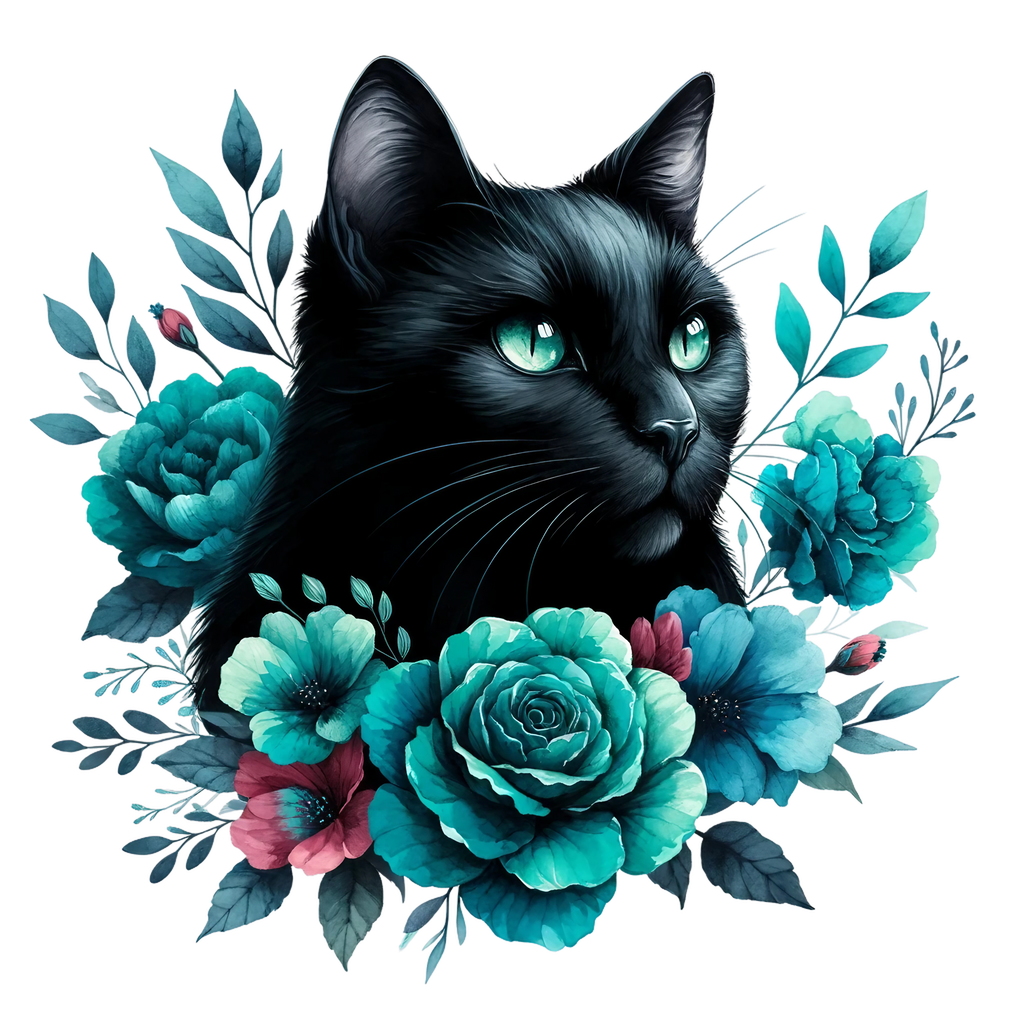 Floral Cats Heat Transfer