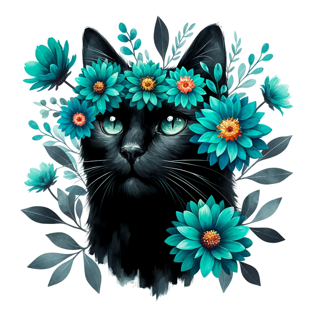 Floral Cats Heat Transfer