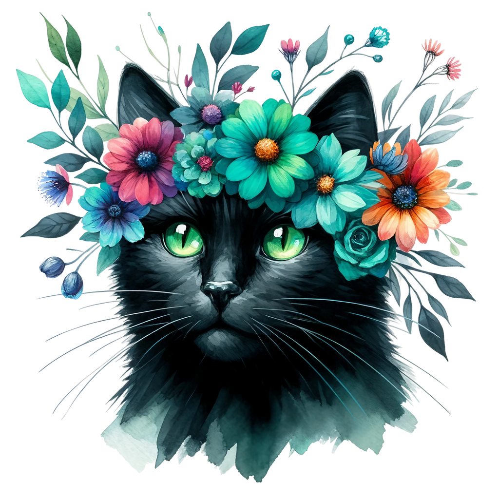Floral Cats Heat Transfer
