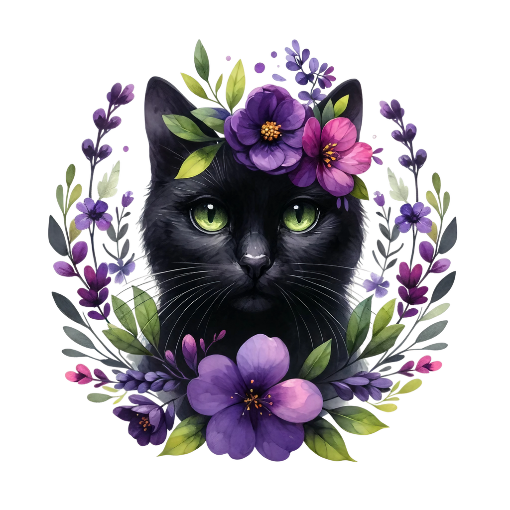 Floral Cats Heat Transfer
