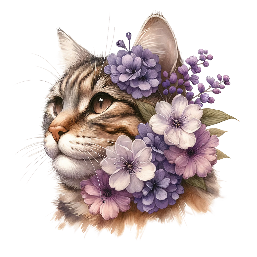Floral Cats Heat Transfer