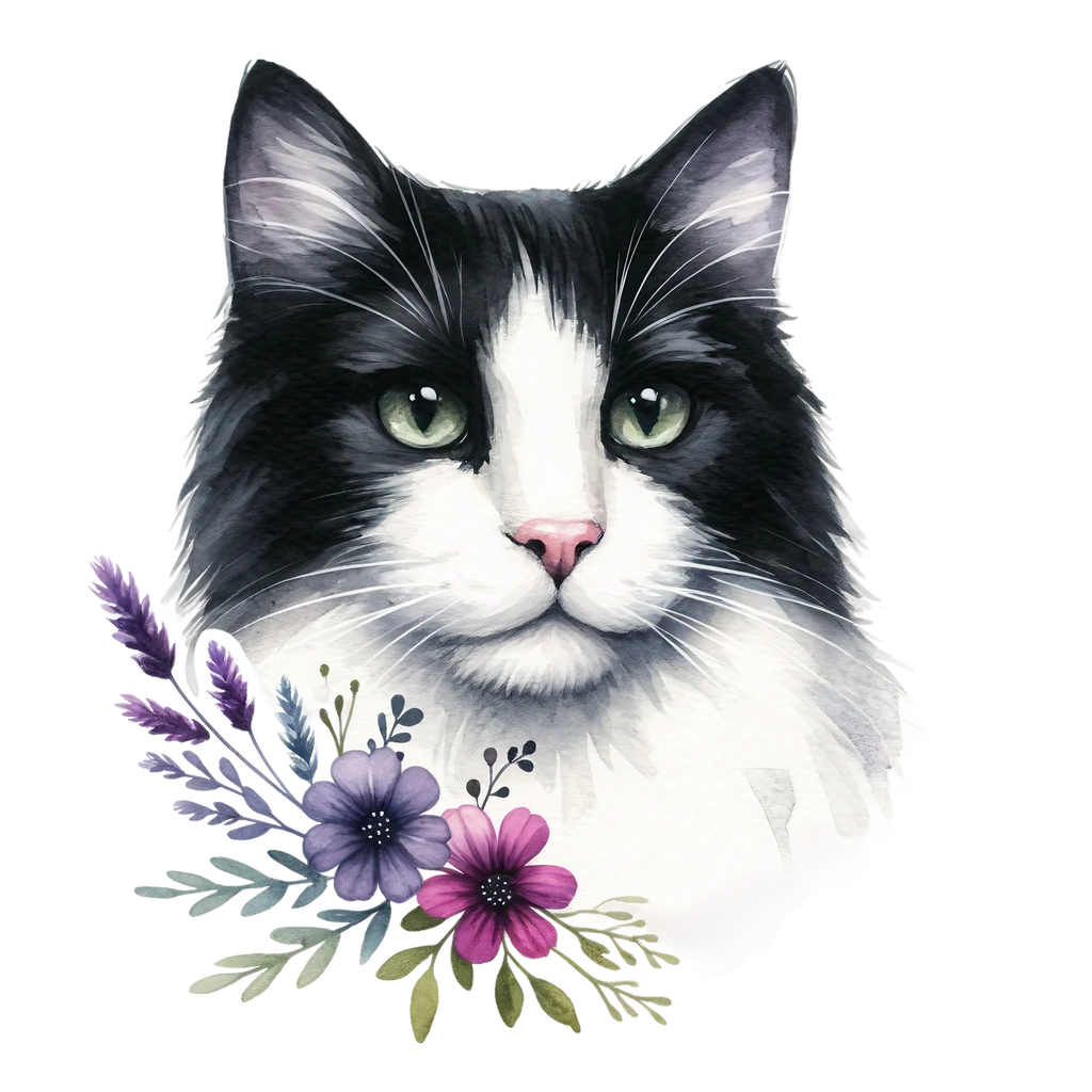Floral Cats Heat Transfer