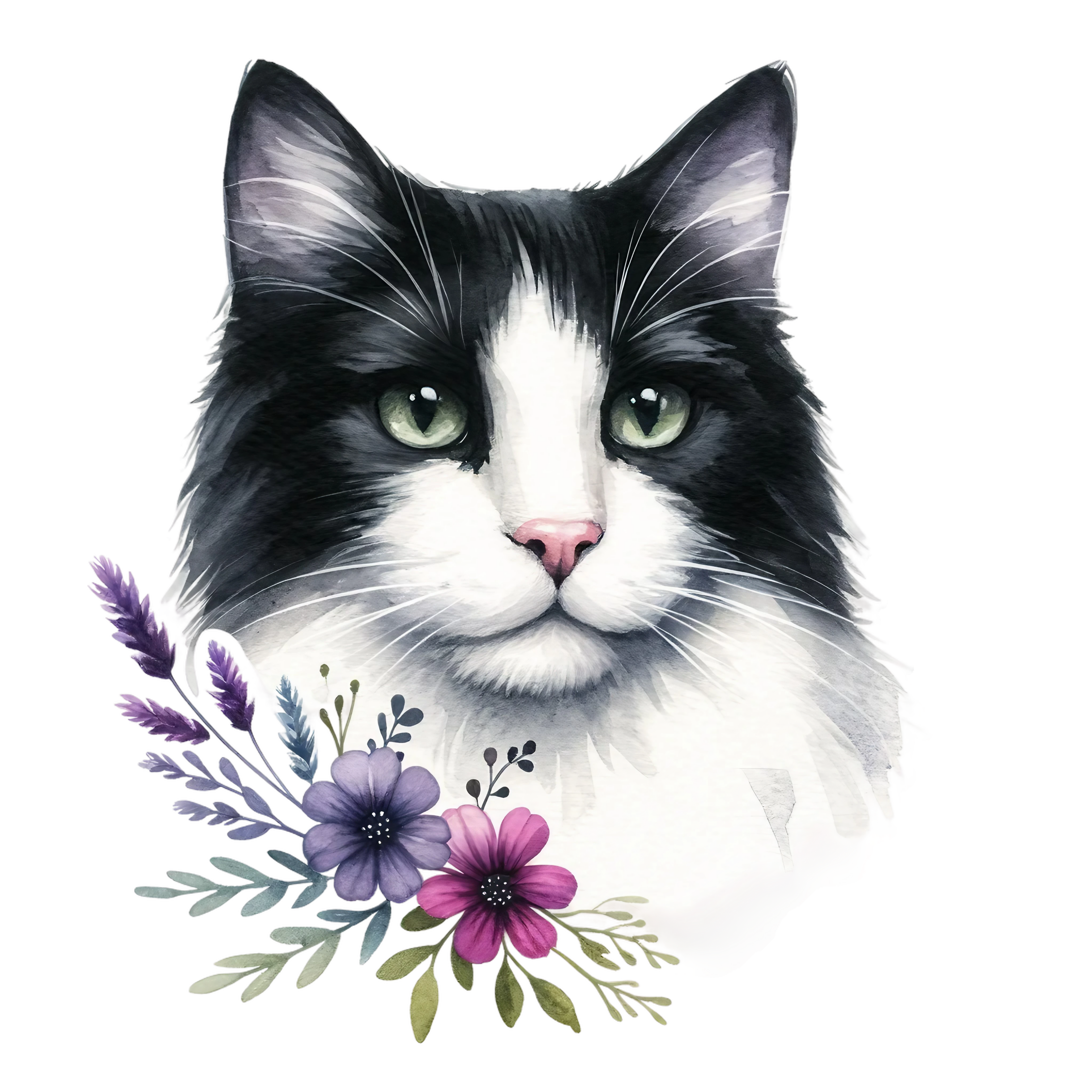 Floral Cats DTF Transfer