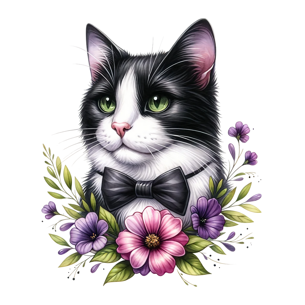 Floral Cats Heat Transfer