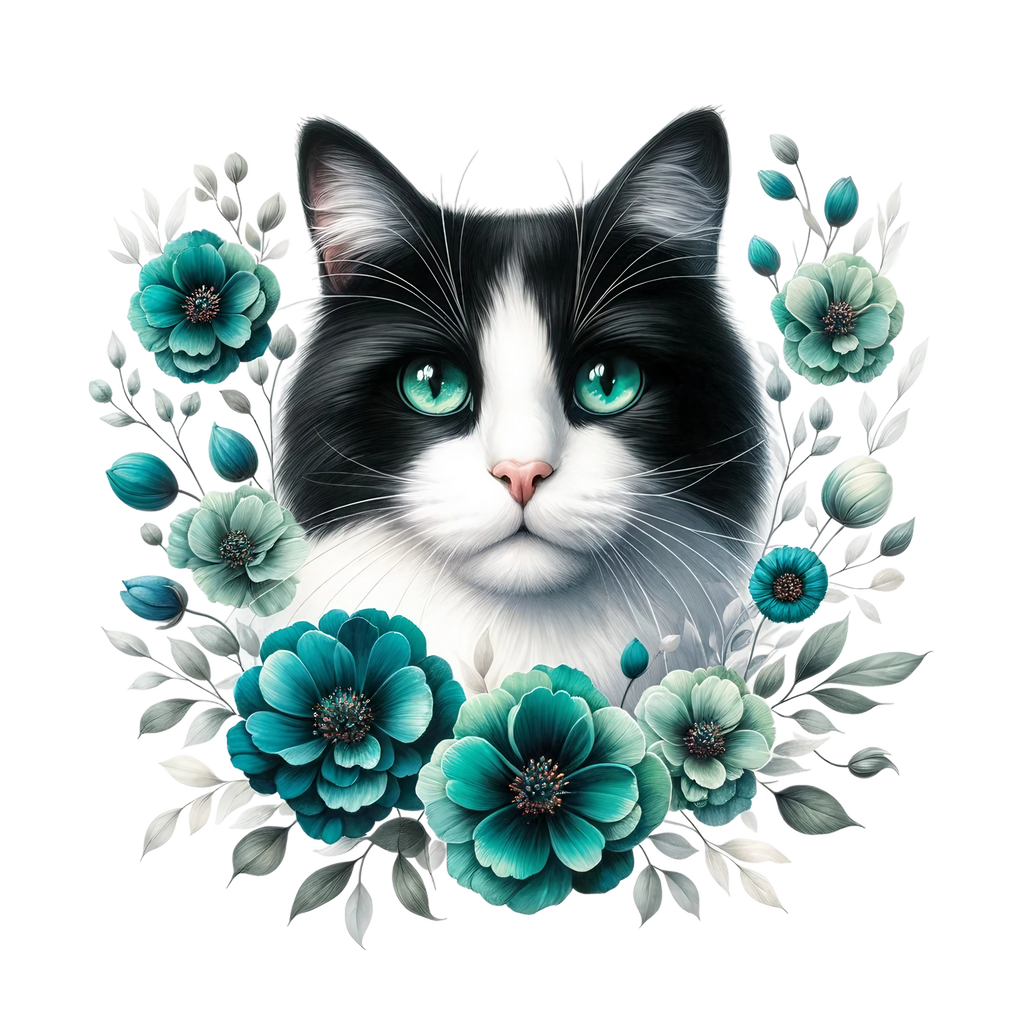 Floral Cats Heat Transfer