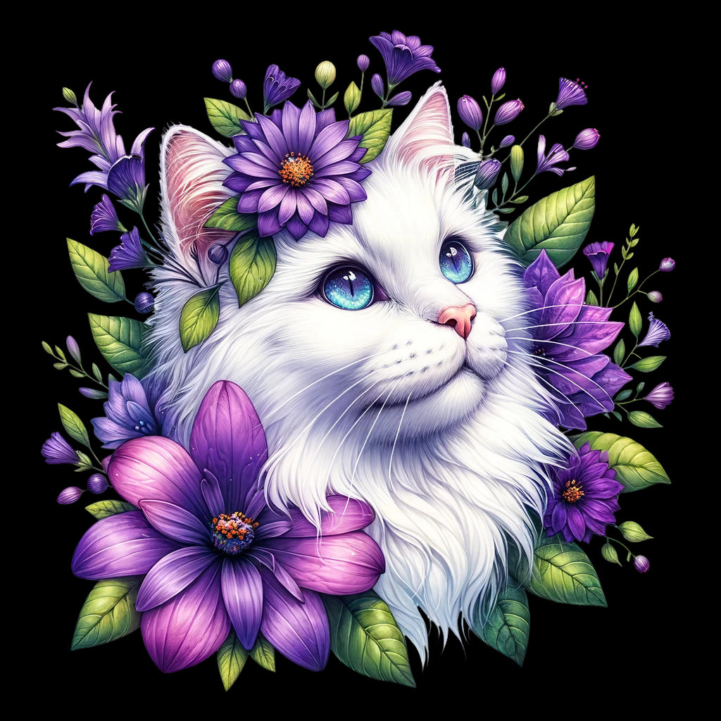 Floral Cats DTF Transfer