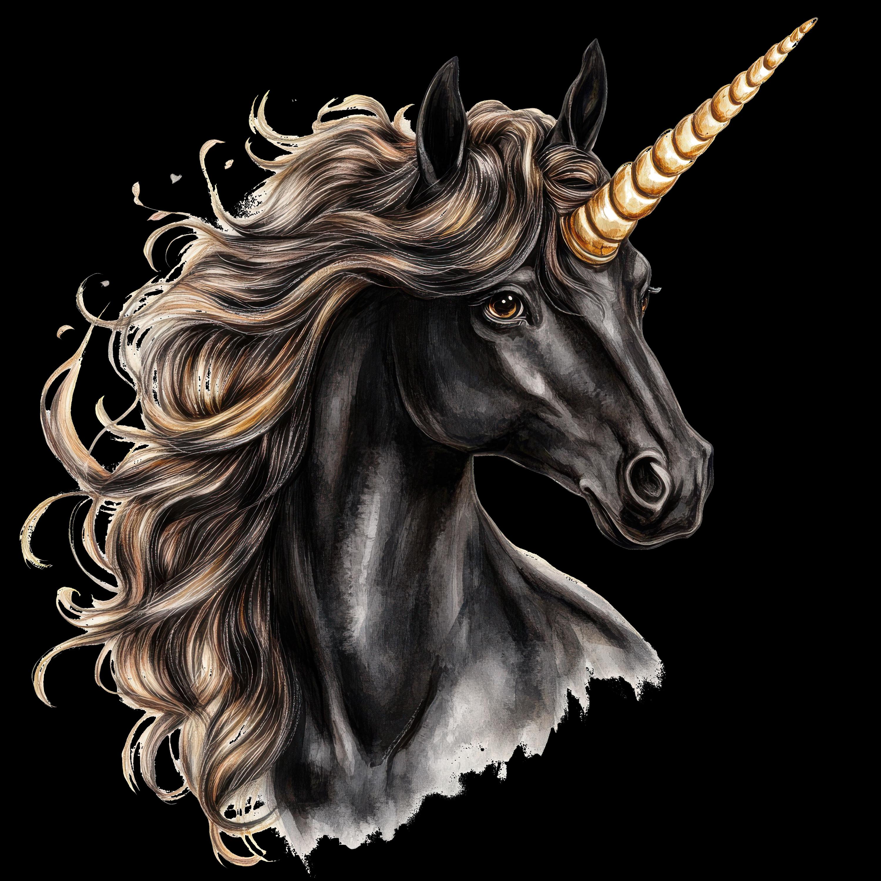 12 Black Unicorns Heat Transfer