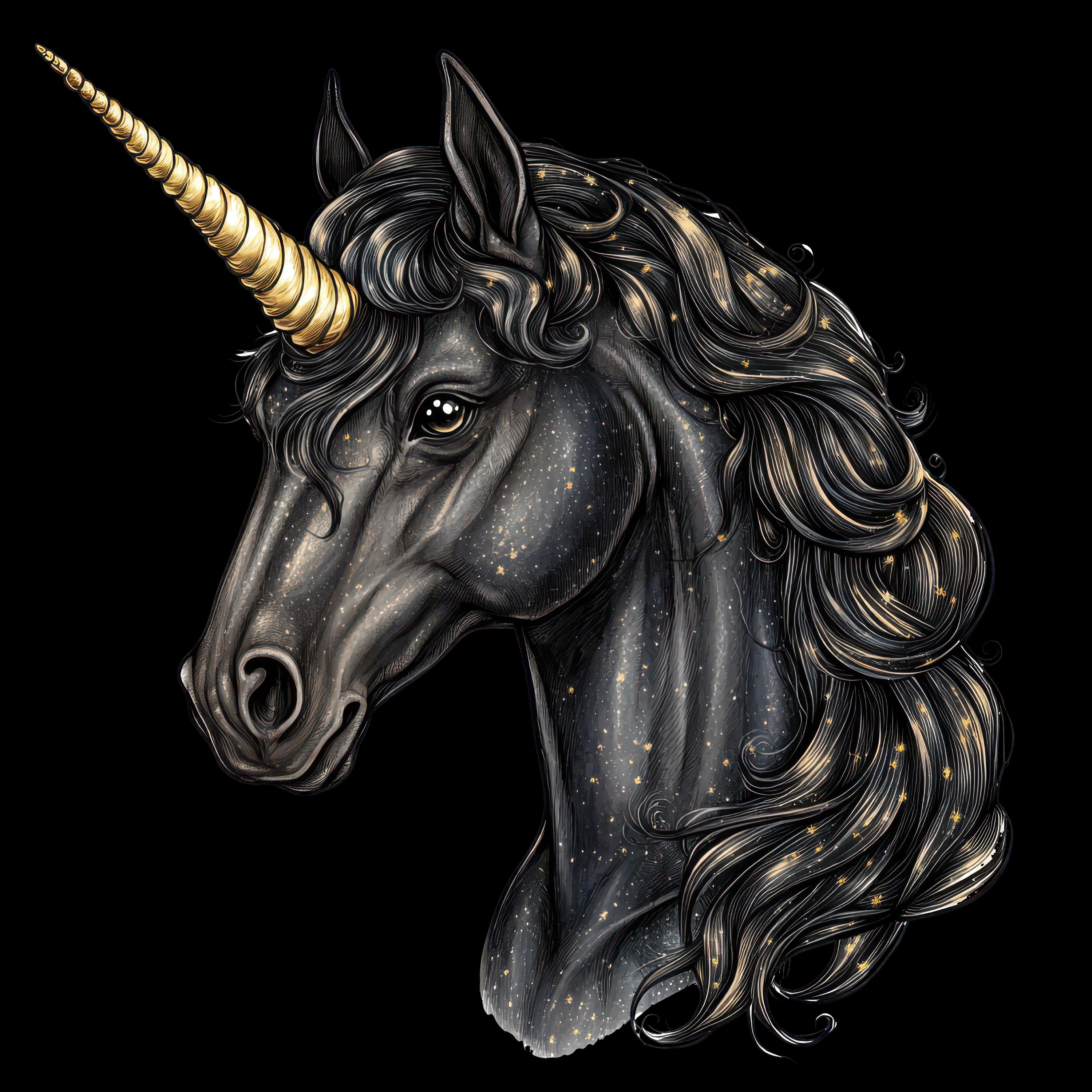 12 Black Unicorns Heat Transfer