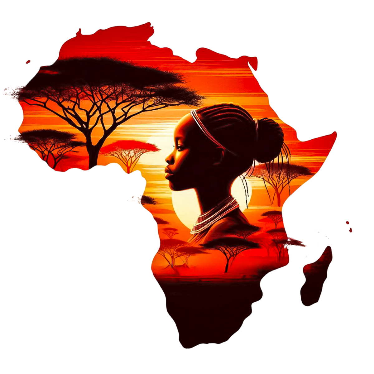 African Silhouette Heat Transfer