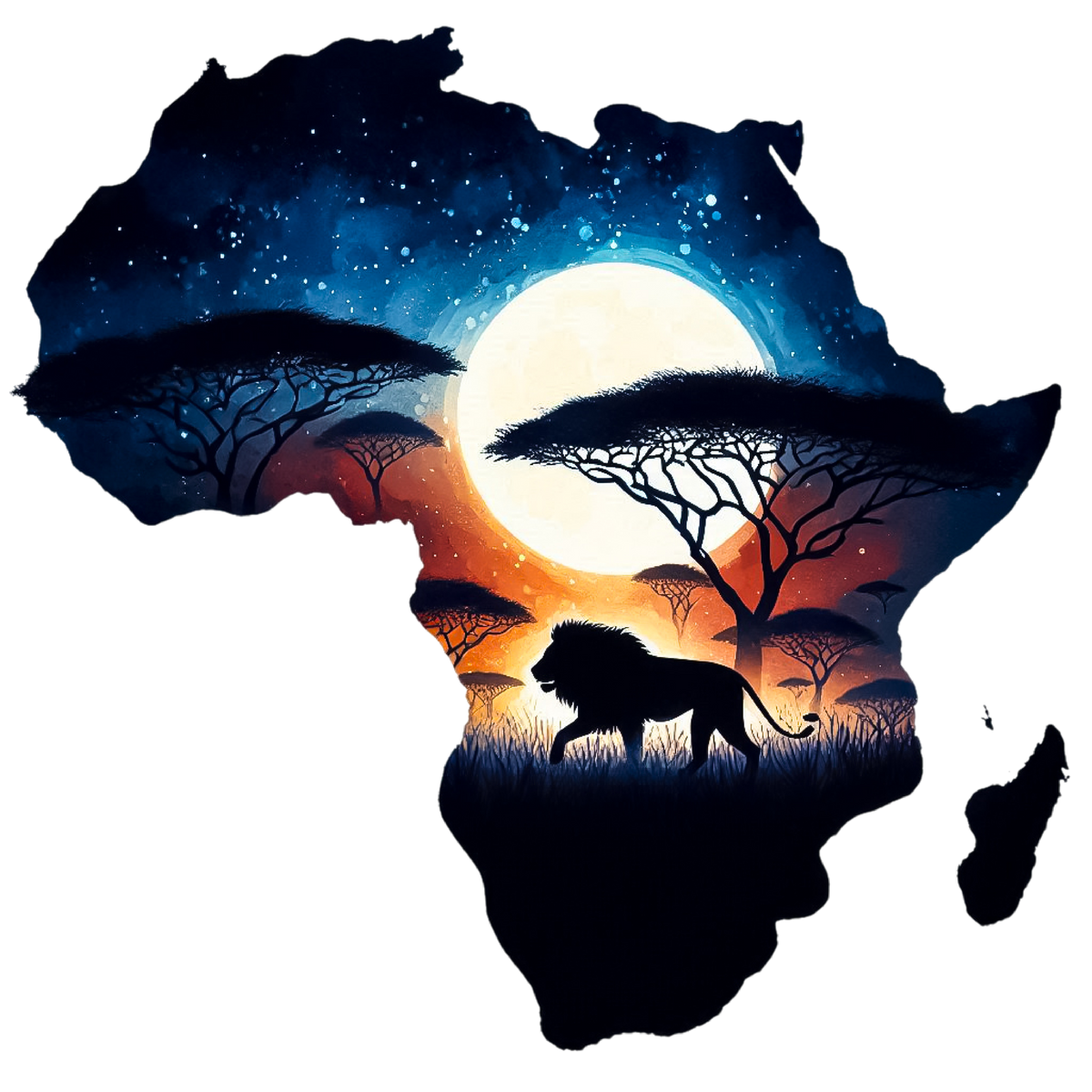 African Silhouette Heat Transfer