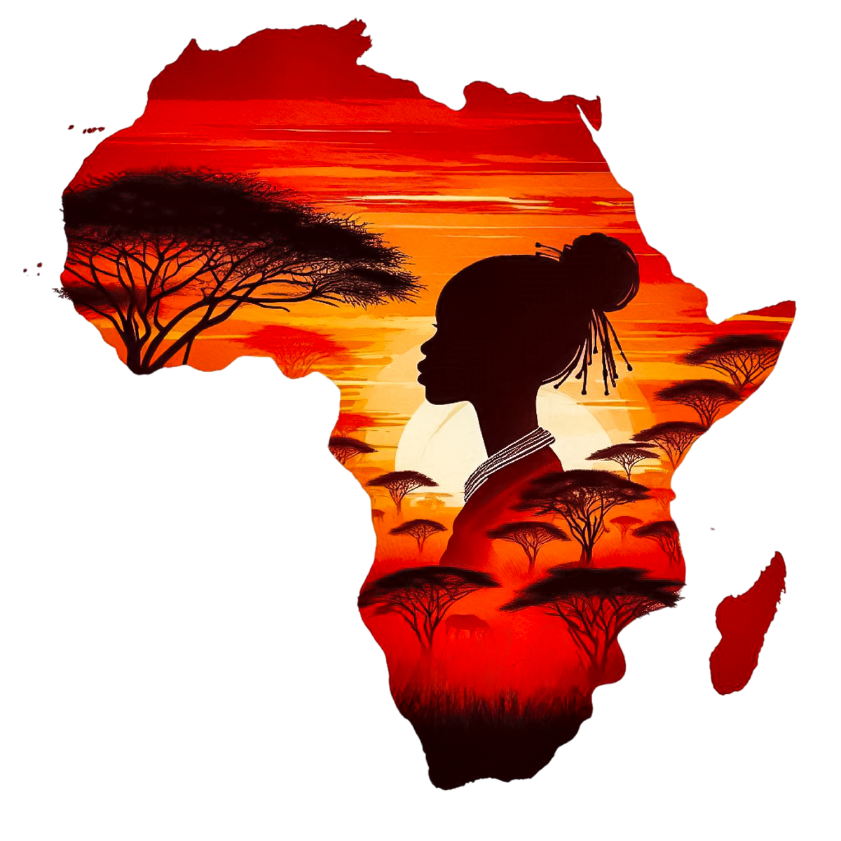 African Silhouette Heat Transfer