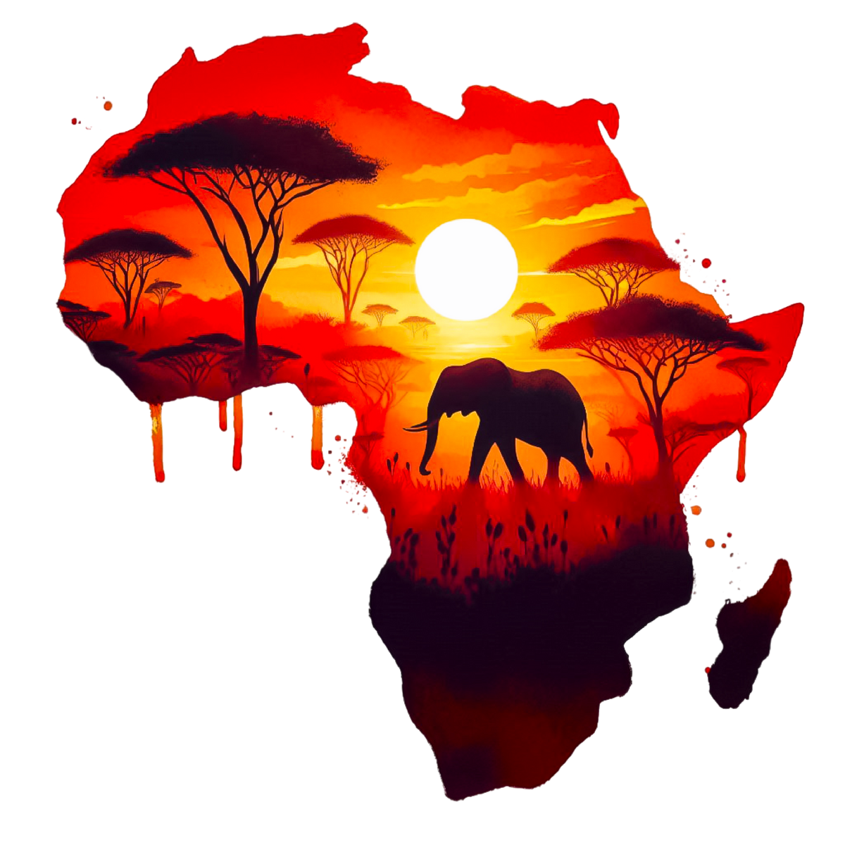 African Silhouette Heat Transfer