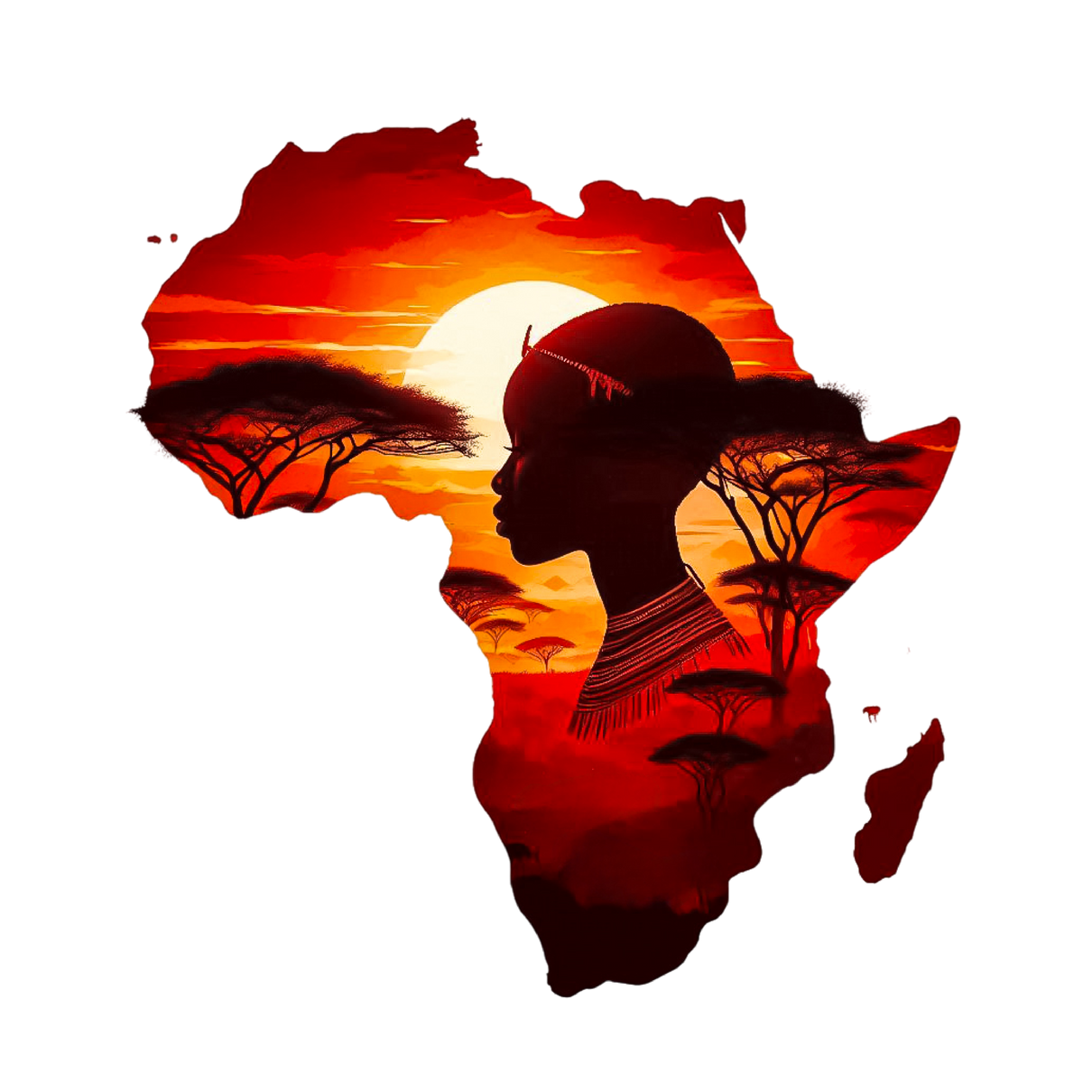 African Silhouette Heat Transfer