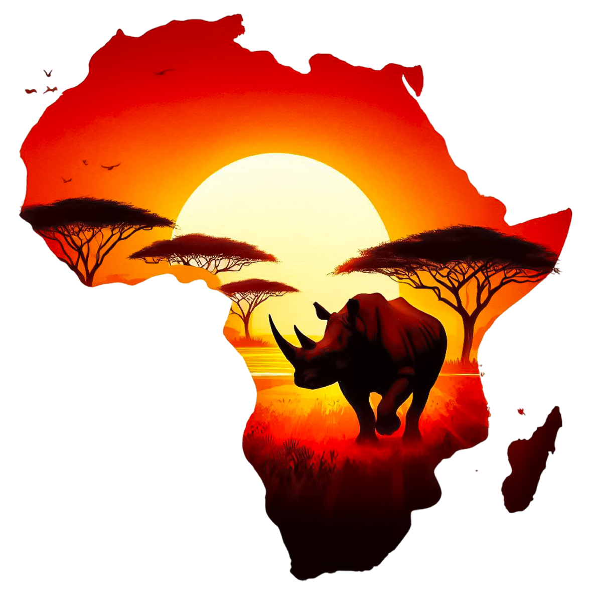 African Silhouette Heat Transfer
