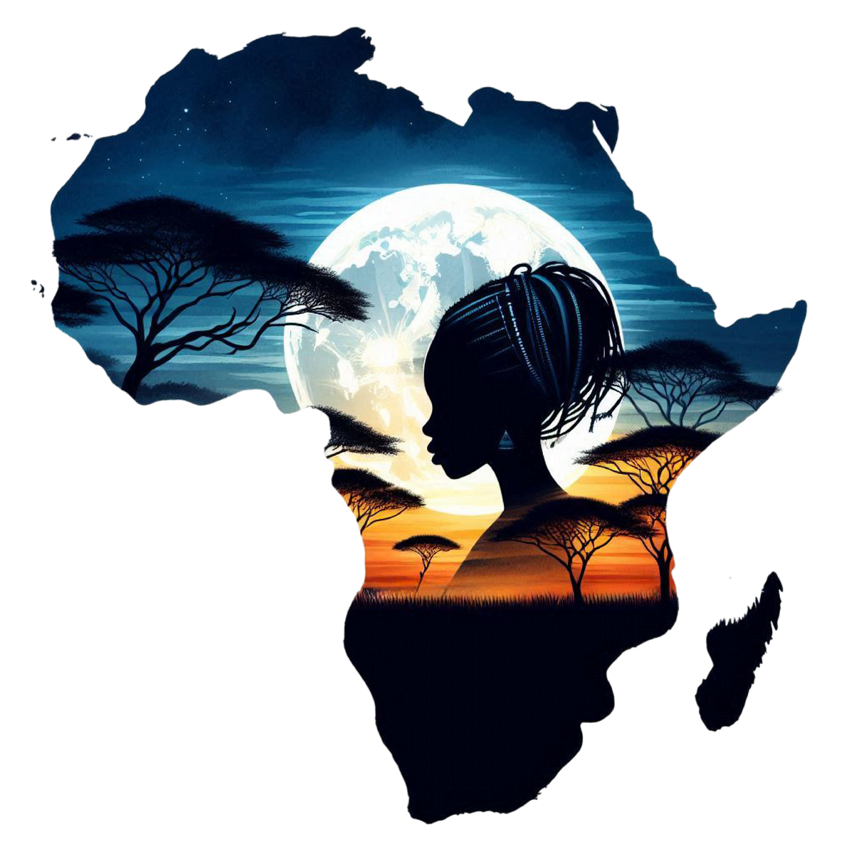 African Silhouette Heat Transfer